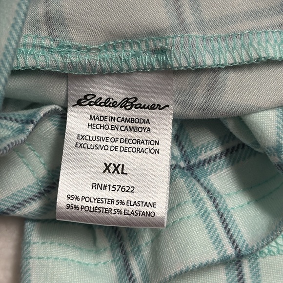 Eddie Bauer Tank Top Sleepwear Jersey Knit Buffalo Plaid Size XXL - Picture 5 of 7